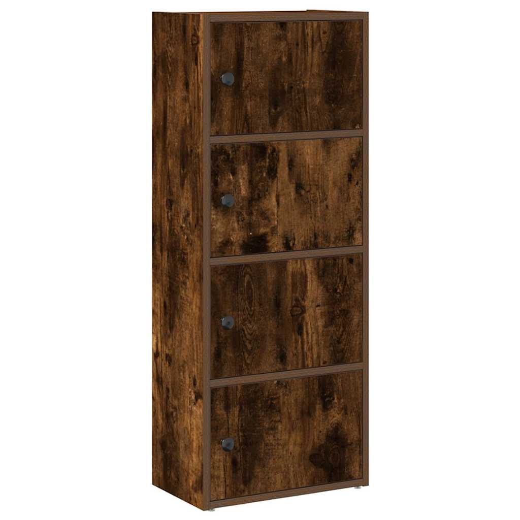 Bookshelf Smoked Oak Finish 40 X 24 X 102 Cm Engineered Wood