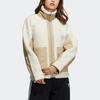 Adidas Originals Sherpa Color Block Stand Collar Fleece Sports Jacket Women Jacket Off-White HC6603