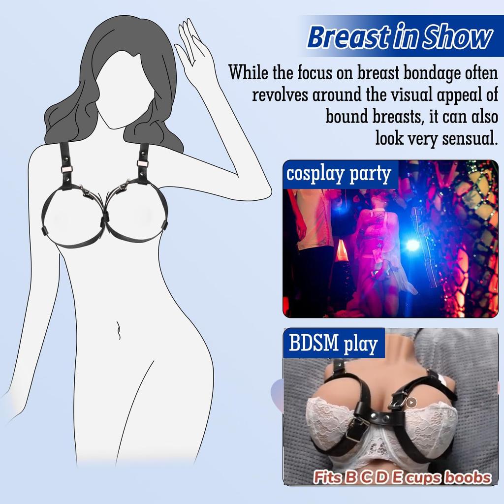 Breast Bondage Harness Sex Toys B to D Cup Leather Fetish Sexy Chest Restraints Punk Gothic For Women SM Bra Belts Straps