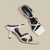 One-strap Women's Shoes, Versatile, Square Toe, Low Heel, High Heel Shoes