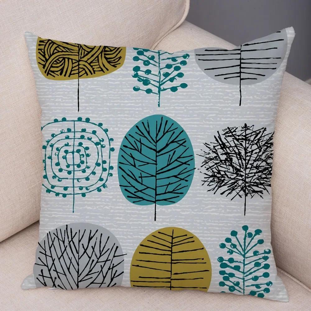 Abstracte Kunst Kussenhoes Decoratief Geometrisch Plant Boom Bloem Kussensloop Bank Thuis Auto