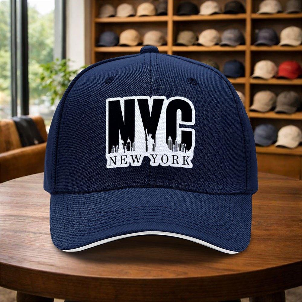 Casquette de baseball réglable décontractée NYC pour hommes Multicolore Toutes saisons Style Hip-hop Street