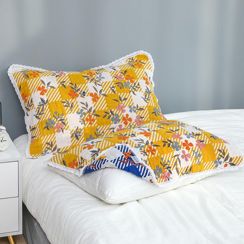 Floral Cotton Pillow Towel Soft Adults Bedding Household Sweat-absorbent Pillows Cover Four Seasons Thick Pillowcase Durable New
