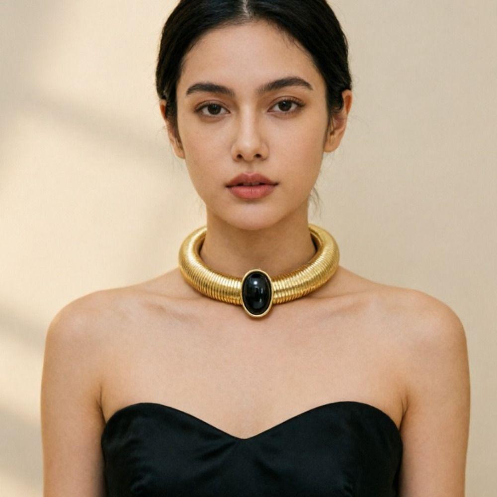 Metallkette Schlangenknochenkette Halskette Gold Dicke Kette Halskette Übertriebene Schlüsselbein Kette Geschenk