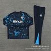 Chelsea Training Jersey Long Sleeve Half-Zip Soccer Shirt Adults Kids Camo Print Breathable Modal Fabric