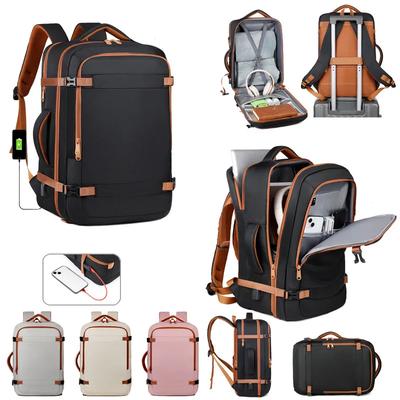 Smart Reise-Rucksack Unisex - USB-Anschluss & Mehrfachfächer, Leichtes Oxford mit Gepäckgurt für den täglichen Gebrauch und zum Einkaufen