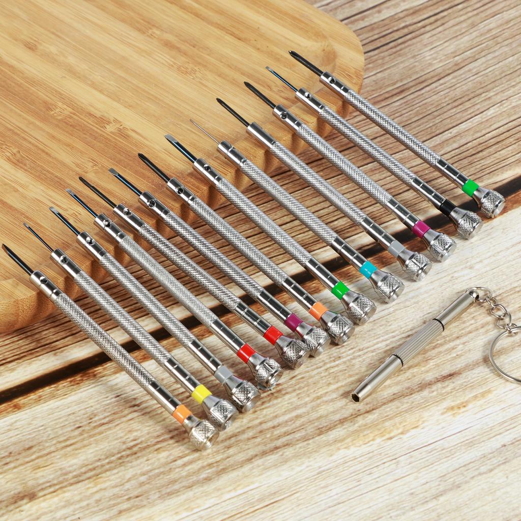 Precision Screwdriver Set 0.6-2.0mm Cross Screwdriver High Hardness Steel Precision Screwdriver Suitable for Watch Maintenance