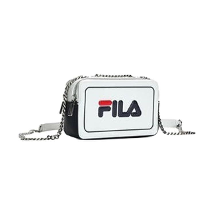 FILA Fashion Casual Chain PU Leather Phone Bag Shoulder Bag Crossbody Bag Small Women bags White F13W319168F-WT