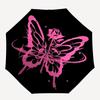 1pc Butterfly Rose Pattern Automatic Folding Umbrella - Compact 8-Rib Design, Durable Plastic & Iron, Lightweight for Outdoor Daily Use072