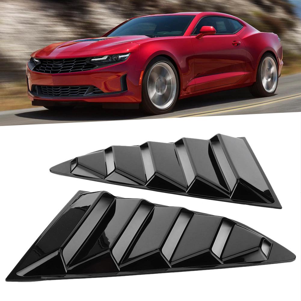 Glossy Black Car Window Louvers Side Air Vent Cover Fit for Chevy Camaro 2016‑2020