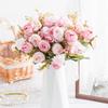 7 Head Rose Artificial Flowers 32cm Hydrangea Hybrid Bouquet Silk Fake Flower for Home Garden Wedding Decor, 1pc