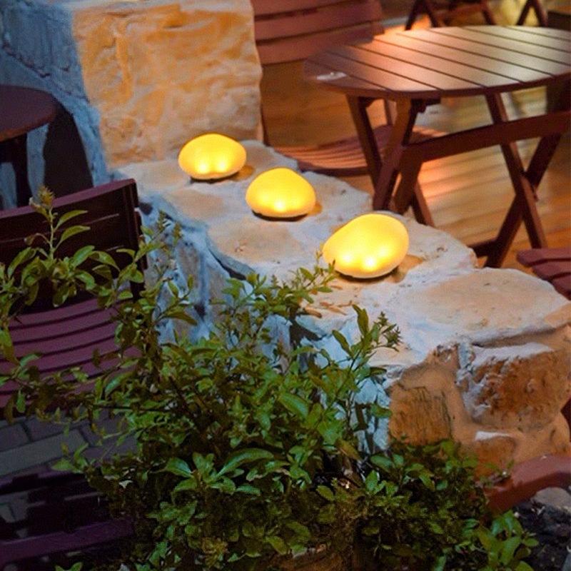 New LED Lights, Solar Powered Stone Lights, Simulated Pebble Outdoor Garden, Courtyard Atmosphere, Landscape Lights, Lawn Lights