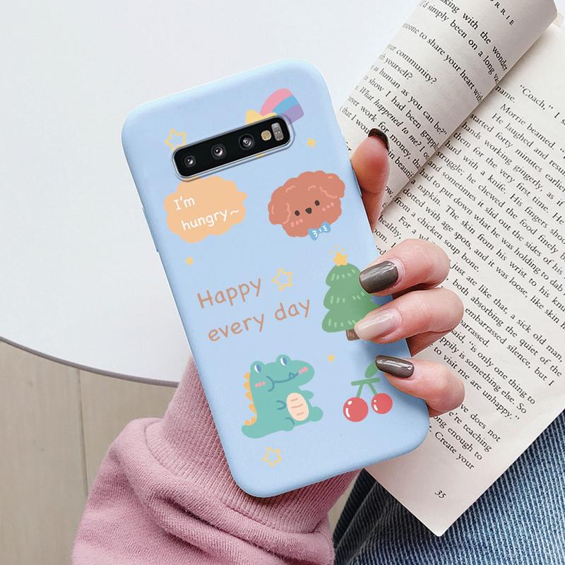 Case For Samsung Galaxy S10 S 10 Plus S10E Phone Cover Cute Cartoon Candy Painted Soft TPU Coque For Samsung S10 S10+ S10E Funda