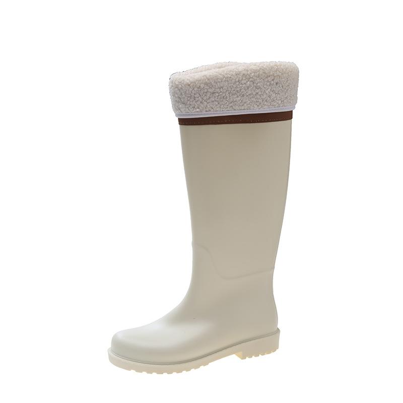 Tall Tube Fashion Rain Shoes Women's Water Boots Color Matching New Outer Wear Rain Boots Women's Adult Long Boots Waterproof Glue Shoes