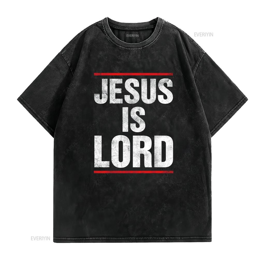 Jesus Is Lord Retro Vintage T Shirt vintage Washed Unisex Stylish Casual designer clothes Breathable fashion Comfortable