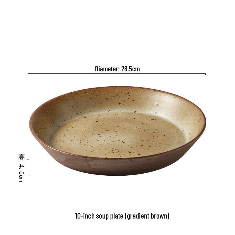 Japanese Retro Coarse Pottery Dinner Plate