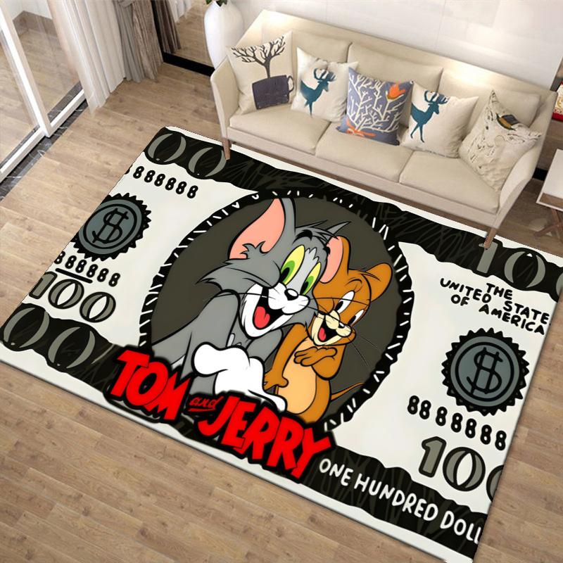 Cartoon Tom&Jerry Carpet Rug for Living Room Bedroom Home Sofa Decoration,Kids play Non-slip Floor Mat