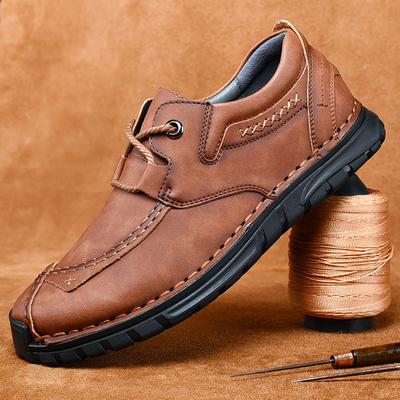 Retro Oxfords Men Breathable Casual Leather Men'S Shoes Comfortable Men Casual Shoes Classic Spring Autumn Antiskid Sneakers Man