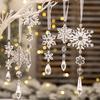 10Pcs clear acrylic snowflake icicle pendants, hanging ornaments for Christmas tree, winter New Year party decor