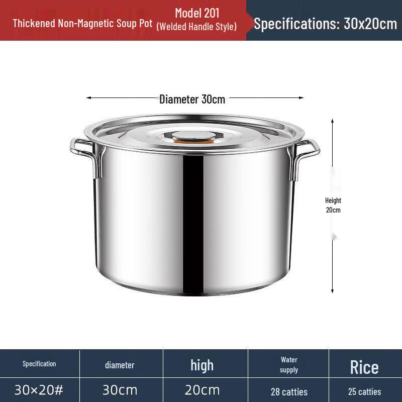 Large Capacity Food-Grade Stainless Steel Stockpot with Lid