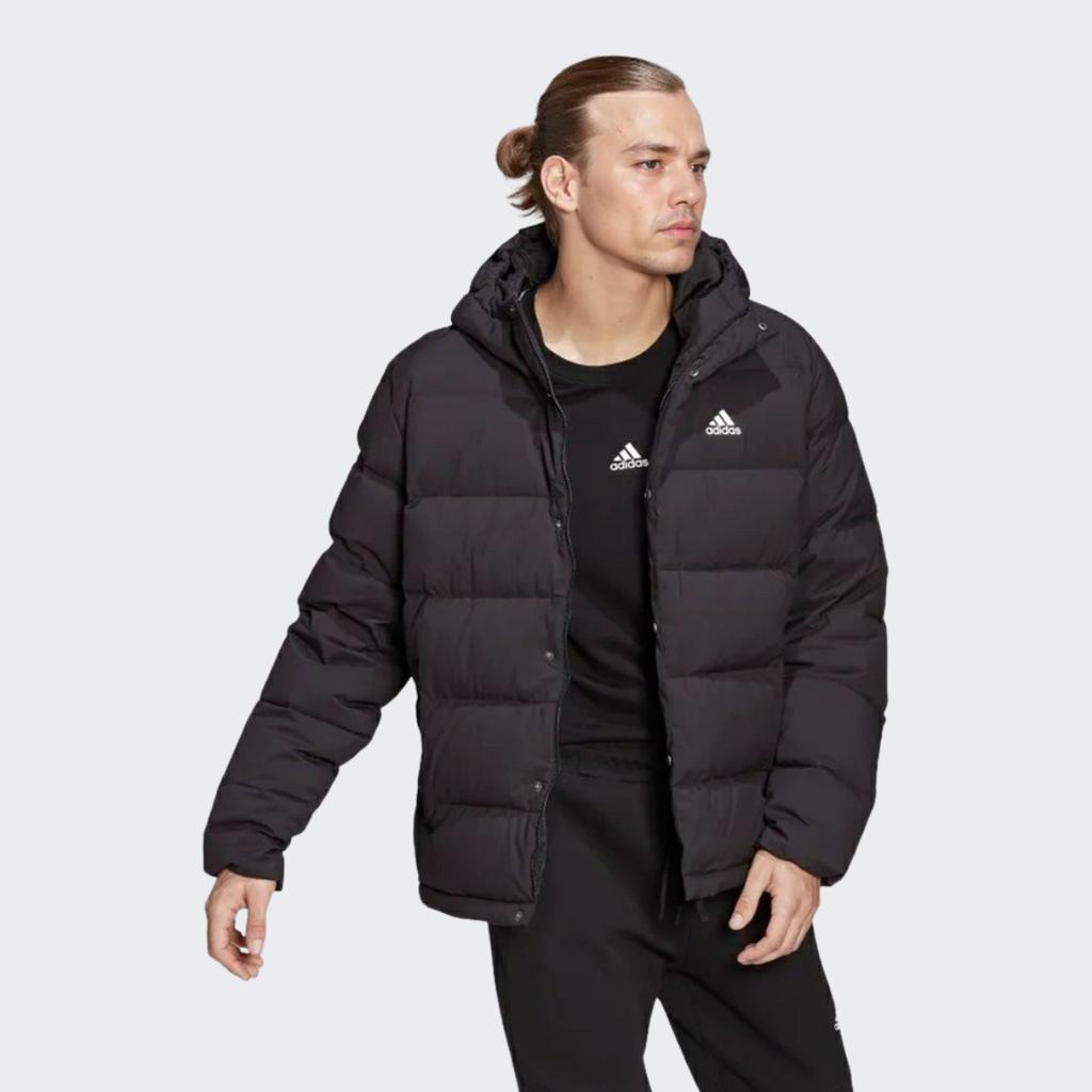Adidas Helionic Męska Kurtka Puchowa z Kapturem Odzież Wierzchnia Czarna HG8751