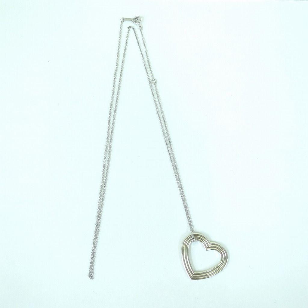 Used Tiffany Menard Open Heart Silver 925 Long Necklace
