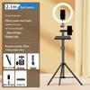 Dual Phone Tripod with Fill Light for Outdoor Live Streaming & Multi-Angle Photography