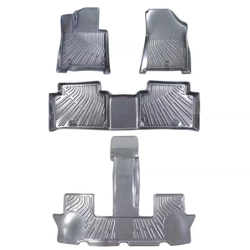 Hyundai SantaFe 2025 TPE Floor Mats & Carbon Fiber Texture Trunk Mat - Wear-Resistant