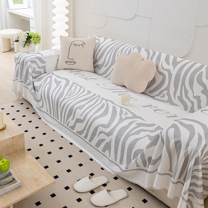 Mătase de Gheață Model Zebra Cool Covoraș de Vară Pernă de Sofă Nordic Lux Ușor Vară All-Inclusive Universal Husă de Sofă Pătură