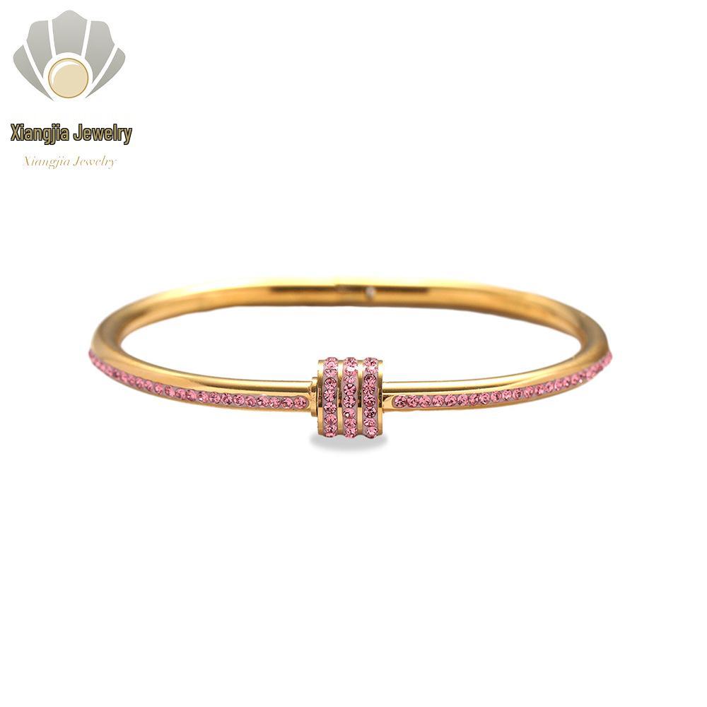 18k Gold Diamond-Studded Titanium Bracelet - Elegant Skylight Star Design