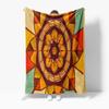 Geometric Mandala Throw Blanket Psychedelic Pattern Sofa Bed Decorative Warm Fuzzy Blanket Gift
