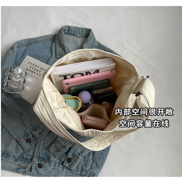Canvas Shoulder Women's Tote Bag Simple Casual Large Capacity Designer Handbags for Women Travel Solid Shopper Bag 2025 New