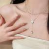 Bow Heart Pendant Pearl Necklace Women's Internet Sweet Desire Necklace Clavicle Chain Women