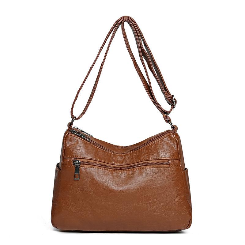 Ladies' Fashionable PU Leather Multi-layer Large Capacity Versatile Women's Bag, Single Shoulder Crossbody Bag