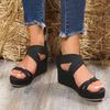 Damen Freizeit Keilsandalen Offene Zehen Dicke Sohle Plateau Sommer Freizeitschuhe Riemchen hinten Leichtgewichtige Damen Slingback Sandalen