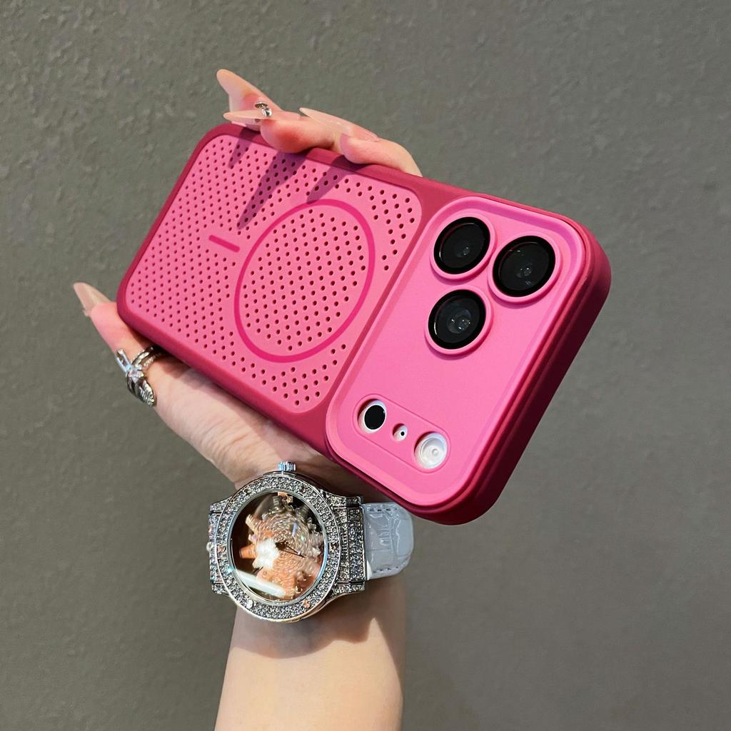 Honeycomb heat dissipation is suitable for iPhone11ProMax mobile phone case, magnetic mesh case, Apple 11 all-inclusive lens case.