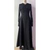V-Neck Waist-Cinched Slim Fit Puff Sleeve Long Dress Women 2025 Street Style