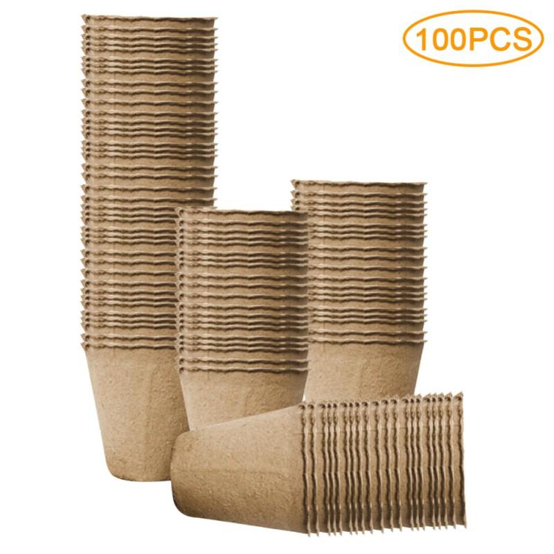 10/50/100pcs Paper Nursery Pots Planter Set Round Biodegradable Seedlings FlowerPot Garden Balcony Cultivation Tray Nursery Cup