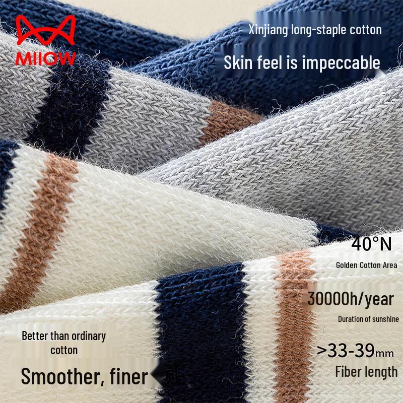 Mao Ren Boys 100% Cotton Anti-Odor Mid-Calf Socks