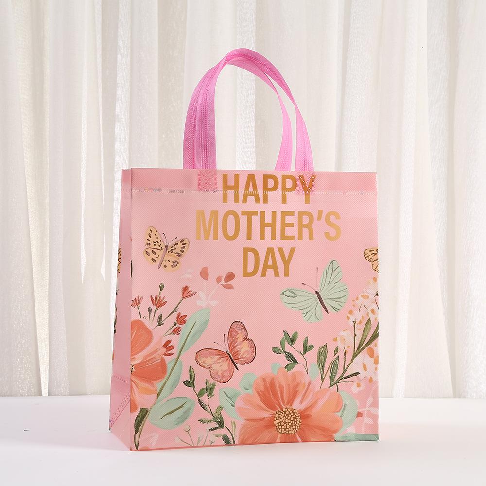 12/30pcs Mothers Day Gift Tote Bags Printed Non Woven Shopping Bags Party Favor Gift Packaging Bags