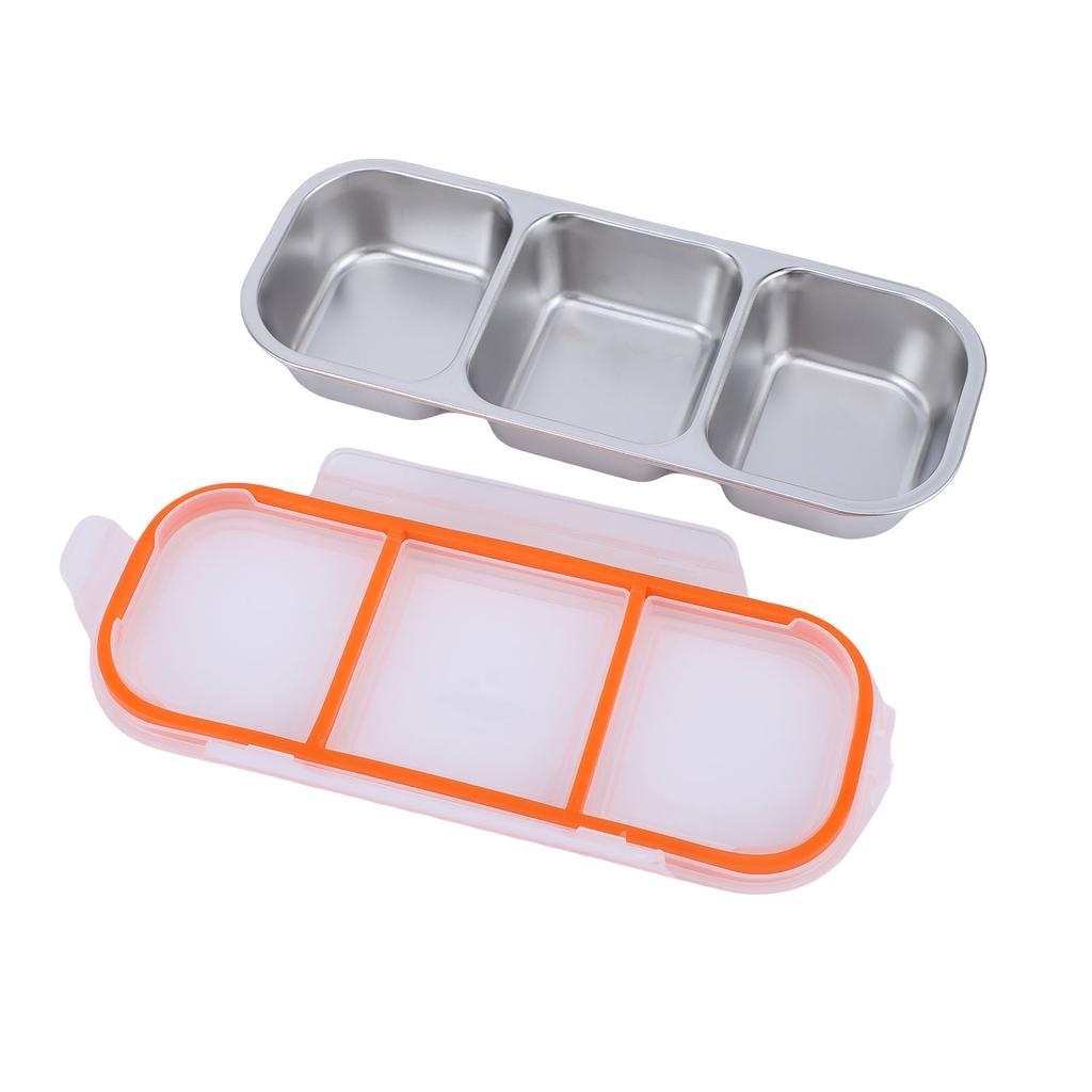 3pcs 304 Stainless Steel Snack Containers Leakproof Lunch Snack Boxes Reusable Food Storage Containers for Daycare