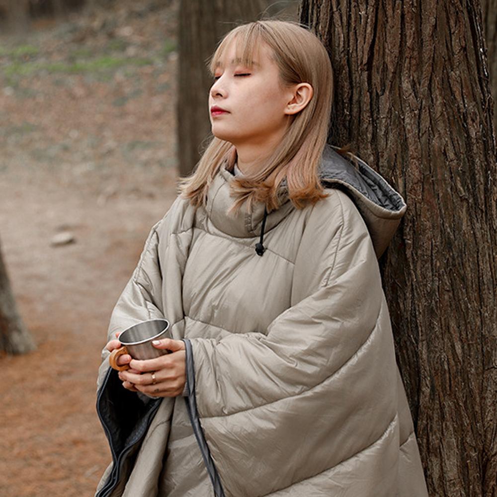 Outdoor Wearable Cloak Sleeping Bag Portable Warming Sleeping Bag Light-weight Cotton Sleeping Bag For Winter Camping Travel