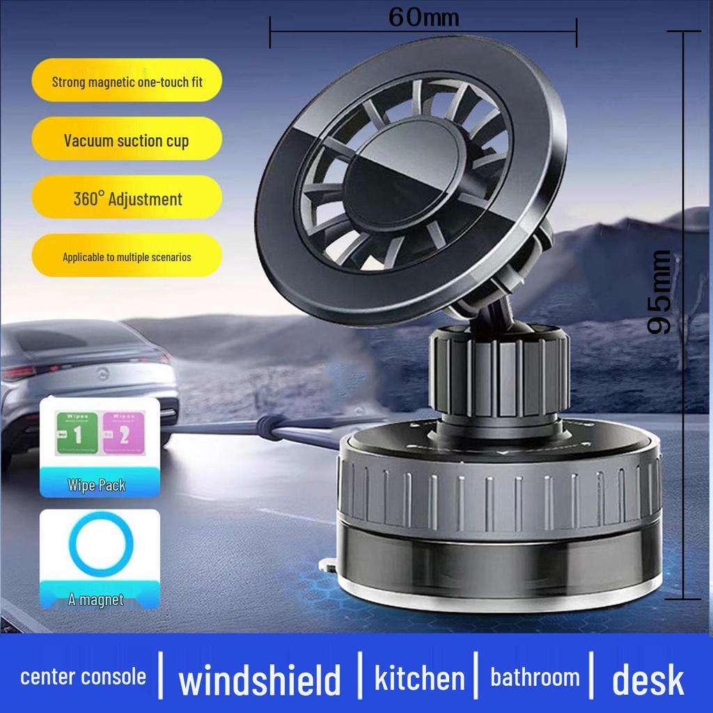 360° Rotation Magnetic Car Phone Holder with Vacuum Suction