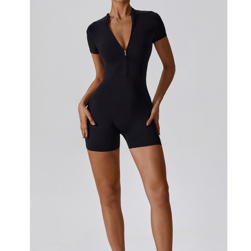 Women'S Summer Seamless Yoga Bodysuit Tummy Control High-Cut Workout Gym Dance Swimsuit Athletic Sportswear