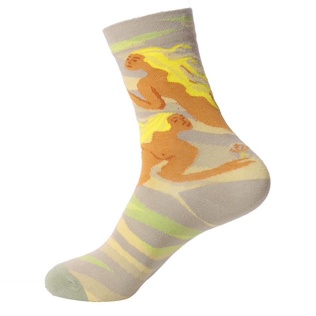 Hot Selling Colorful Funny Novelty Socks Men Women's Art Painting Printing Crew Socks Autumn and Winter Cotton Sports Socks