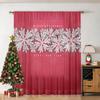 Piece Holiday Christmas Door Curtain Snowflake Design Red Decoration Polyester Living Room Kitchen Bedroom Home Ornaments Curtains Made Of With Rod