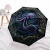 Oceanic Kraken Legend pattern umbrella, portable and foldable design, 8 ribs, a casual accessory for Halloween, Christmas, and birthday gifts.