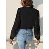 Women's Fashion Casual Solid Color Print Spring Autumn Long Sleeve V-Neck Bodysuits