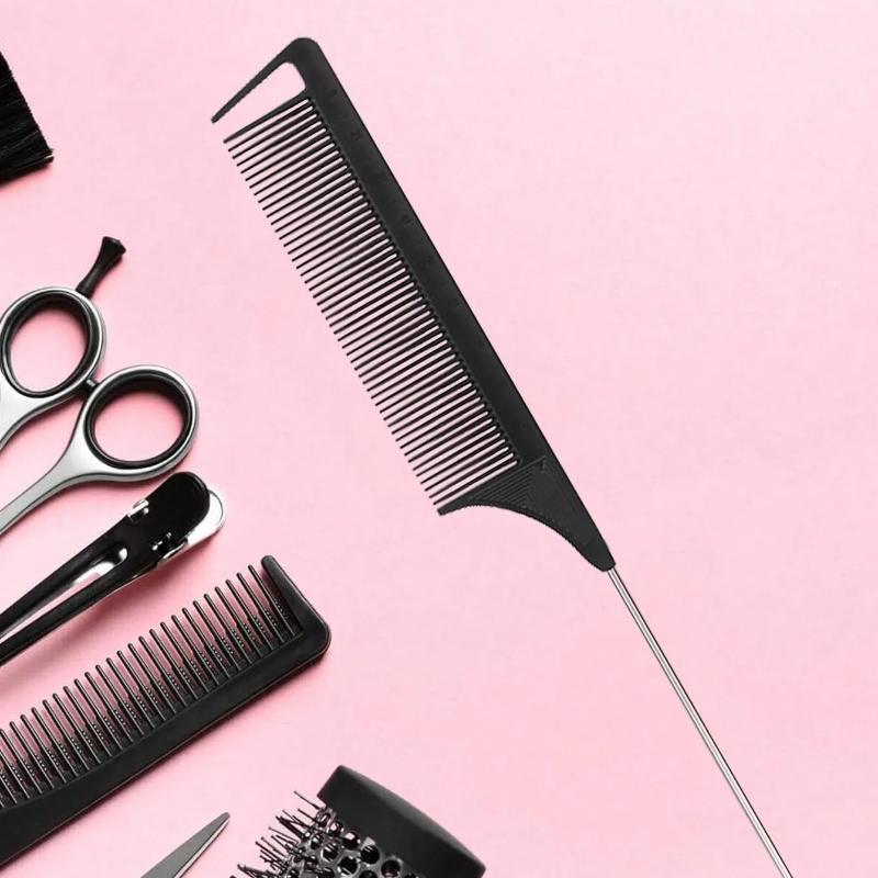 Edelstahl spitzer Schwanz Haar professioneller Haarkamm Haarbürste Salon Haarstyling Werkzeug Haarkamm Speziell für Echthaarperücken