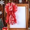 Yousheng Christmas Tree Topper Bow Striped Print Xmas Wreath Gift Bow Christmas Home Indoor Outdoor Decoration